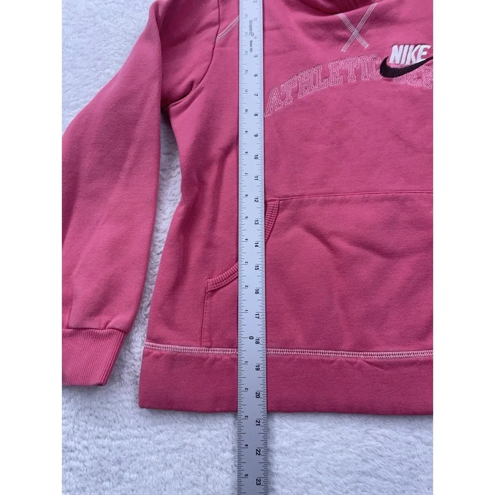 VTG Nike‎ Hoodie Womens Large Pink Embroidered Check Swoosh Pullover Y2K